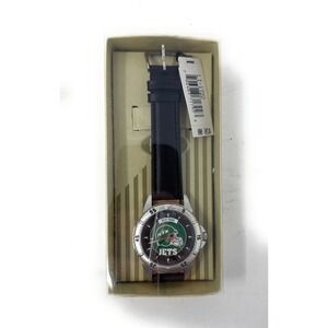 NFL Vintage New York Jets Fossil Watch with Leather Band with Box